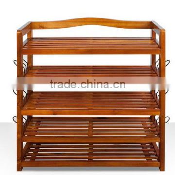 2014 Hot Sale High Quality 5-layer Stackable Wood Shoe Rack