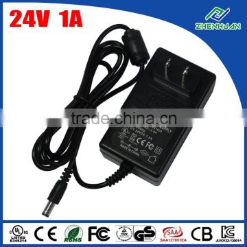 Wall plug DC output power supply 24V set top box power adapter 24V 1A