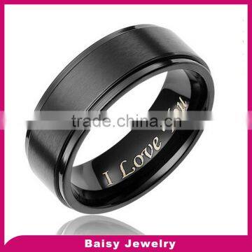 custom design 8MM Men's Black Titanium Ring Wedding Band jewelry