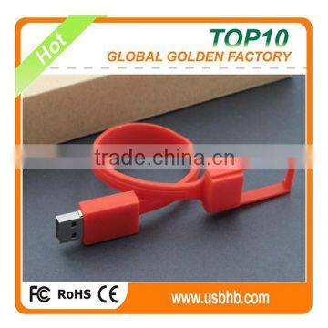 New promotionals PVC silicone wristbands 64gb usb flash drive