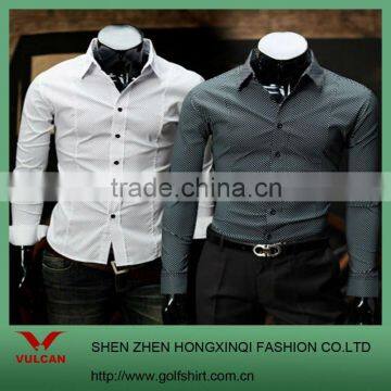 Brand woven cotton long sleeve men dress shirts