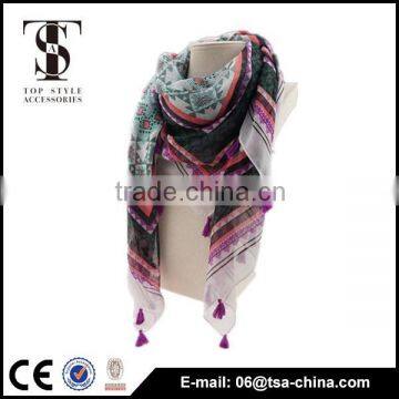 women's fashion polyester tassels long scarf shawl thin tassels thin scarves sarong