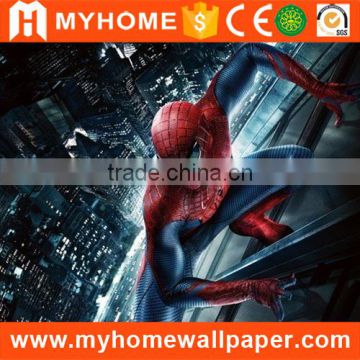 Chinese Factory Direct Supply Stylish Hero Spiderman Design 3d Wall Mural for Children