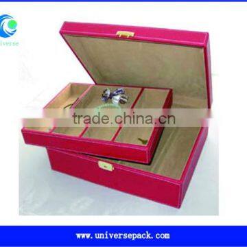 Product Leather Design Latticed Red Watch Box Wholesale Export From China