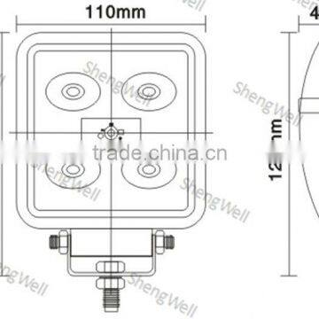 4" 15W 9--32V Square LED work light factory 1year warranty IP67 led working light 15w flood beam led work light