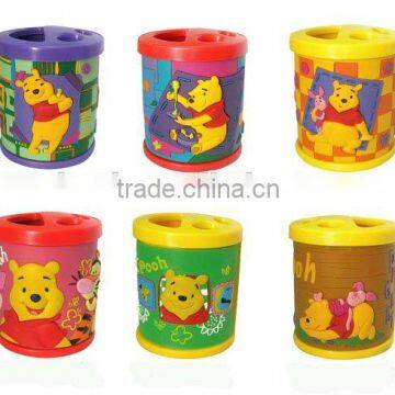 cartoon series lovely bear pattern embossed soft pvc pen holder