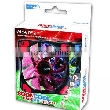 Alseye CA1101w Manufacture SC-120 15 Led 4 Color Porpular Gaming Case Cooling pc Fan photo-5