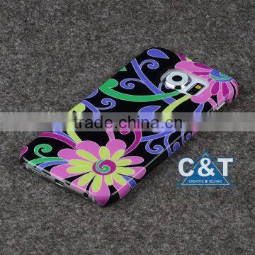 C&T Unique Big Flower Bloom Polycarbonate Hard Case Back Cover for Samsung S6 Black photo-3