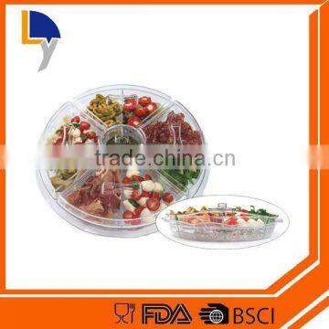 PS Tray with Insert Round Plastic Serving condiment on ice