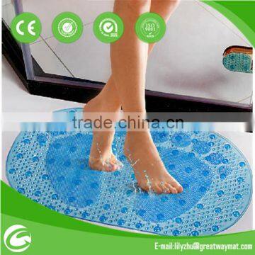 Transparent pvc foot shape bathtub mats with suction cup