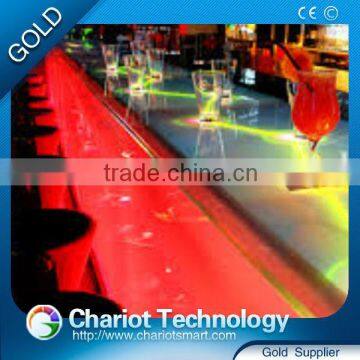 Chariot Hot product edge blending rear projection bar interactive table glass bar