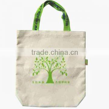 10 OZ Printed Cotton Canvas Leather Tote Bag With Handle