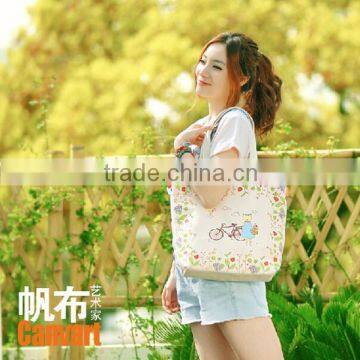 12 OZ Natural Ecofriendly Canvas Shopping Bag WIth Zipper