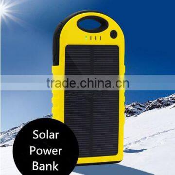 2015 new trendy products 5000mah waterproof solar power bank