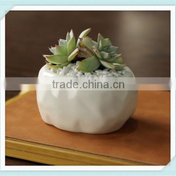 cheap ceramic cute bonsai pot with stone design