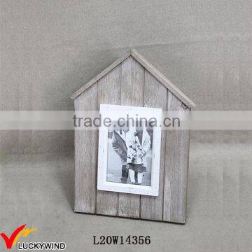 Small Wood Farmstead Chic House Shaped Photo Frame