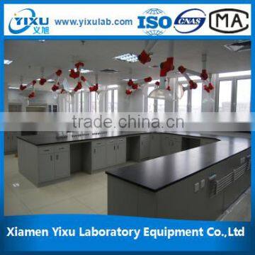 Steel wood laboratory island work bench For Hospital disease control and prevention system