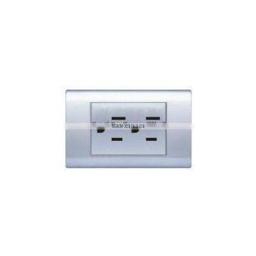 beautifull wall switch and socket,usa style 15a twins socket