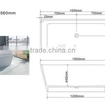 Custom Size Acrylic Solid Surface Bathtub / Stone Resin Bath Tubs,Artificial Stone Freestanding Bathtub photo-5