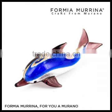 Handmade art glass animals bright colors murano glass dolphin