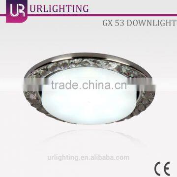 GX 53 Clear Chrome Iron Ceiling Light, Downlight