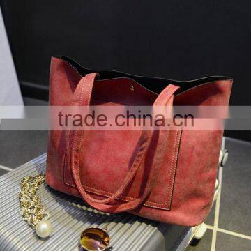 High-grade fashion design big size leather women handbag