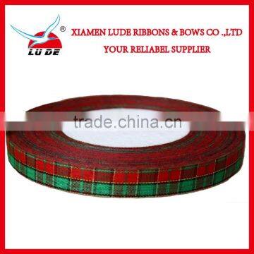 wholesale colorful Cheched ribbon roll for gift packing