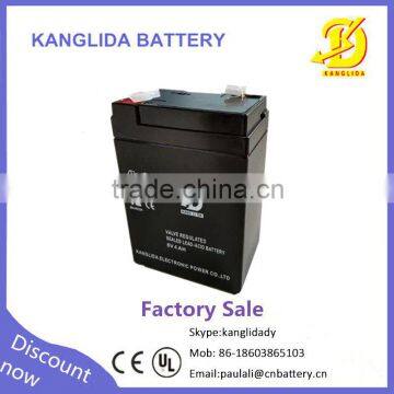 4ah maintenance fee battery 6v 4ah sealed lead acid battery from kanglida manufacturer