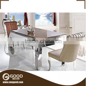 Modern Design 201 Staineless Steel Frame Marble Table Set