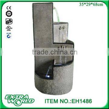 polyresin stone finish led garden fountain