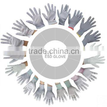 Black Nylon PU Tip Coating Antistatic Gloves photo-6