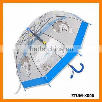 Automatic Whistle Children Arched Transparent Dolphin Mushroom Umbrella