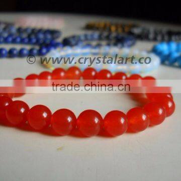 Red Carnilian Plane Beads Bracelets