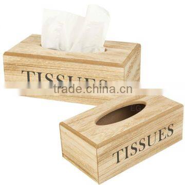 Laser carved high quality customized desktop decoration wooden tissue storage box