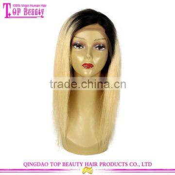 Qingdao Factory Price Brazilian Human Virgin Hair Ombre 613 Blonde Glueless Lace Front Wigs For White Women photo-4