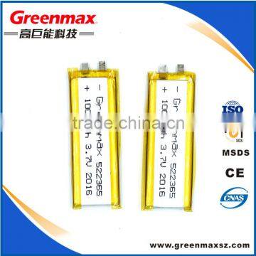 rechargeable 3.7v 450mah li-ion polymer battery
