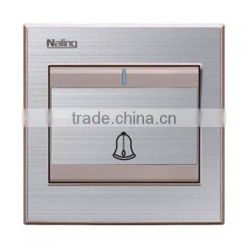 wall switch Brushed stainless steel electrical door open bell switch