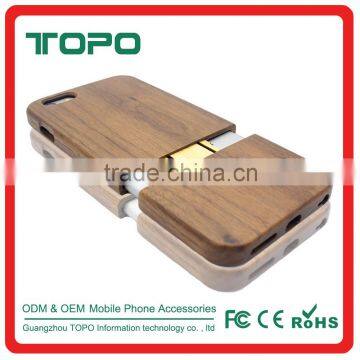 Real Wood Wooden Separated up and Down The Wooden Shell Phone Case Cover for Iphone 6 6s Plus photo-3