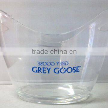 Clear transparent acrylic grey goose ice bucket