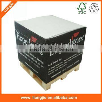 Sides printing note cube with pallet, wooden pallet memo cube