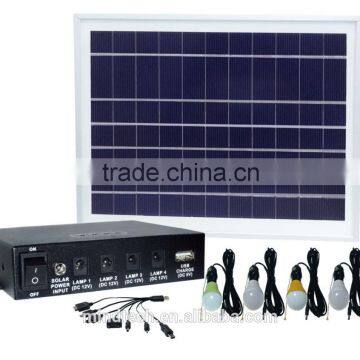 8W efficiency solar lighting kit/solar kits for africa with 4 lamps