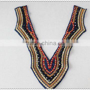 Customized Embroidery Ladies Garment Collar, Black Acrylic Beaded Necklace, Colourful Embroidery Collar for Garment photo-5