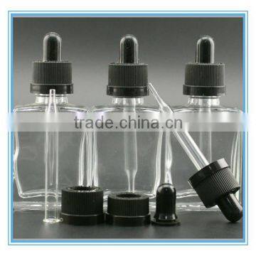 CN wholesale 30ml square glass bottle with childproof tamper proof cap