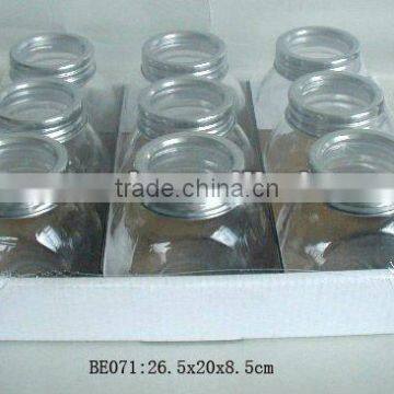 glass jar set with shrink wrap