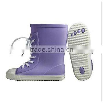Kids Non-slip Outsoles With Shoes Lace Flexible PVC Boots photo-5
