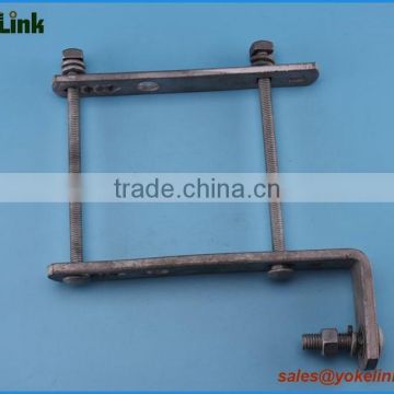 Cast iron pole line hardware bracket CUTOUT AND ARRESTER