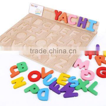 English Alphabet Board Wood Toys Wooden Toys Jigsaw Puzzle 3d Education Preschool Toys For Children photo-3