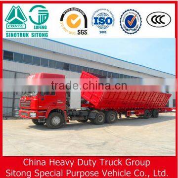 China Heavy Duty Truck Side Wall Tipping Trailer Side Dump Semi Trailer photo-3