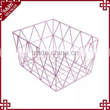 Eco-friendly rectangular chicken wire basket wholesale metal wire mesh basket
