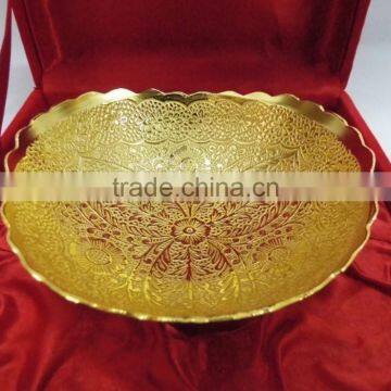 Indian Wedding Return Gift Item Very Pretty Gold Plated Brass Bowl photo-4